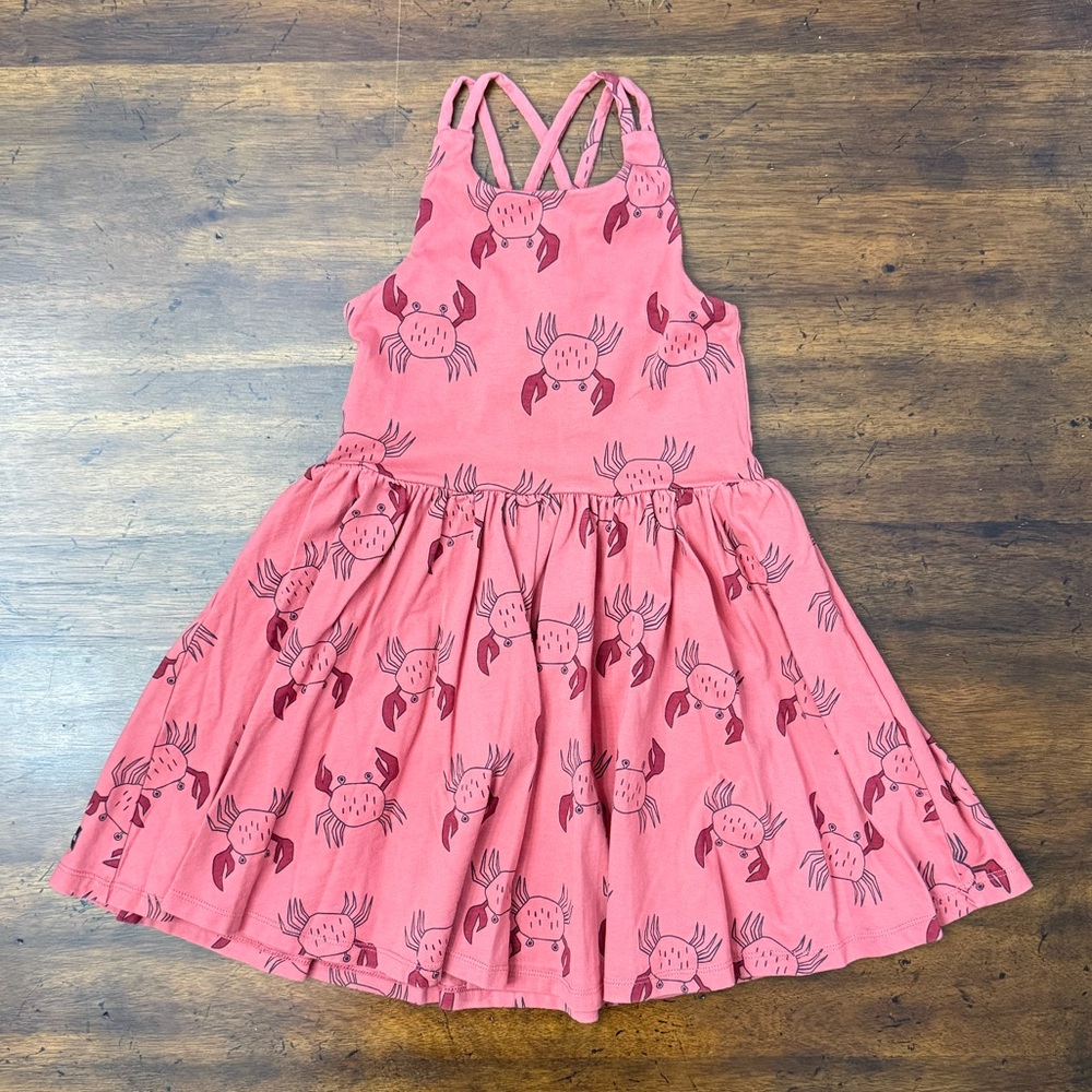 Tea Collection Pink Crab Print Sundress